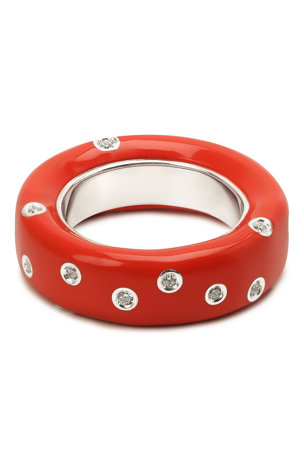 Женское кольцо BOTTEGA VENETA красного цвета, арт. 649527/VB0B8 | Фото 1 (Материал: Серебро; Региональные ограничения белый список (Axapta Mercury): RU)