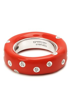 Женское кольцо BOTTEGA VENETA красного цвета, арт. 649527/VB0B8 | Фото 3 (Материал: Серебро; Региональные ограничения белый список (Axapta Mercury): RU)