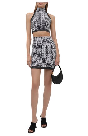 Женская юбка BALMAIN черно-белого цвета по цене 95050 руб., арт. WF1LB005/K272 | Фото 2 Женская юбка BALMAIN черно-белого цвета, арт. WF1LB005/K272 | Фото 2 (Женское Кросс-КТ: Юбка-одежда; Длина Ж (юбки, платья, шорты): Мини; Кросс-КТ: Трикотаж)