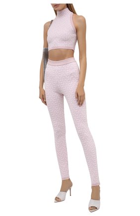 Женские леггинсы BALMAIN светло-розового цвета по цене 137500 руб., арт. WF1PD005/K272 | Фото 2 Женские леггинсы BALMAIN светло-розового цвета, арт. WF1PD005/K272 | Фото 2