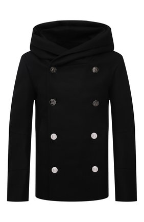 Мужской шерстяной бушлат BALMAIN черного цвета по цене 129500 руб., арт. WH1UA005/W065 | Фото 1 Мужской шерстяной бушлат BALMAIN черного цвета, арт. WH1UA005/W065 | Фото 1