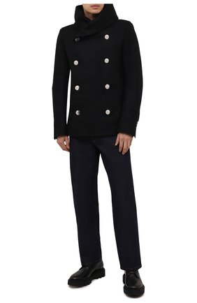 Мужской шерстяной бушлат BALMAIN черного цвета по цене 129500 руб., арт. WH1UA005/W065 | Фото 2 Мужской шерстяной бушлат BALMAIN черного цвета, арт. WH1UA005/W065 | Фото 2