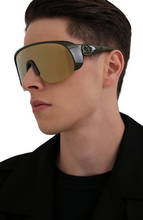 Мужские солнцезащитные очки MONCLER хаки цвета по цене 26700 руб., арт. ML 0202 96G 00 С/З ОЧКИ | Фото 2 Мужские солнцезащитные очки MONCLER хаки цвета, арт. ML 0202 96G 00 С/З ОЧКИ | Фото 2