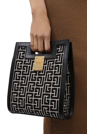 Женский сумка-тоут 1945 small BALMAIN черно-белого цвета по цене 133500 руб., арт. WN1BK657/TJGH | Фото 2 Женский сумка-тоут 1945 small BALMAIN черно-белого цвета, арт. WN1BK657/TJGH | Фото 2