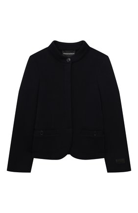 Детский хлопковый жакет EMPORIO ARMANI темно-синего цвета по цене 21700 руб., арт. 6K3G02/1JHSZ | Фото 1 Детский хлопковый жакет EMPORIO ARMANI темно-синего цвета, арт. 6K3G02/1JHSZ | Фото 1