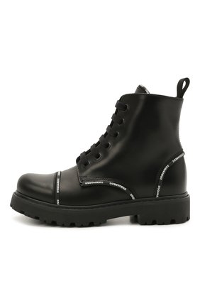 Детские кожаные ботинки DSQUARED2 черного цвета по цене 24700 руб., арт. 68587/RUNNER/28-35 | Фото 2 Детские кожаные ботинки DSQUARED2 черного цвета, арт. 68587/RUNNER/28-35 | Фото 2