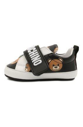 Детские кожаные кеды MOSCHINO черного цвета по цене 12500 руб., арт. 68712/GL0V./GL0VE/GL0VE/GL0VE/15-21 | Фото 2 Детские кожаные кеды MOSCHINO черного цвета, арт. 68712/GL0V./GL0VE/GL0VE/GL0VE/15-21 | Фото 2