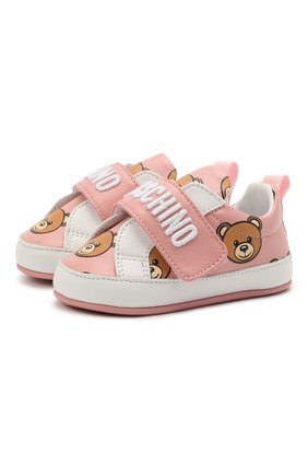 Детские кожаные кеды MOSCHINO розового цвета по цене 12500 руб., арт. 68712/GL0V./GL0VE/GL0VE/GL0VE/15-21 | Фото 1 Детские кожаные кеды MOSCHINO розового цвета, арт. 68712/GL0V./GL0VE/GL0VE/GL0VE/15-21 | Фото 1