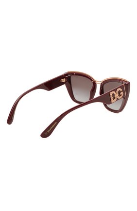 Женские солнцезащитные очки DOLCE & GABBANA бордового цвета по цене 21300 руб., арт. 6144-32858G | Фото 4 Женские солнцезащитные очки DOLCE & GABBANA бордового цвета, арт. 6144-32858G | Фото 4 (Тип очков: С/з; Оптика Гендер: оптика-женское; Очки форма: Cat-eye)