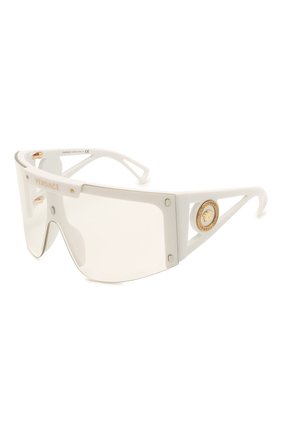 Женские солнцезащитные очки+2 клипона VERSACE белого цвета, арт. 4393-401/1W | Фото 1 (Тип очков: С/з; Очки форма: Маска, Прямоугольные; Оптика Гендер: оптика-женское)