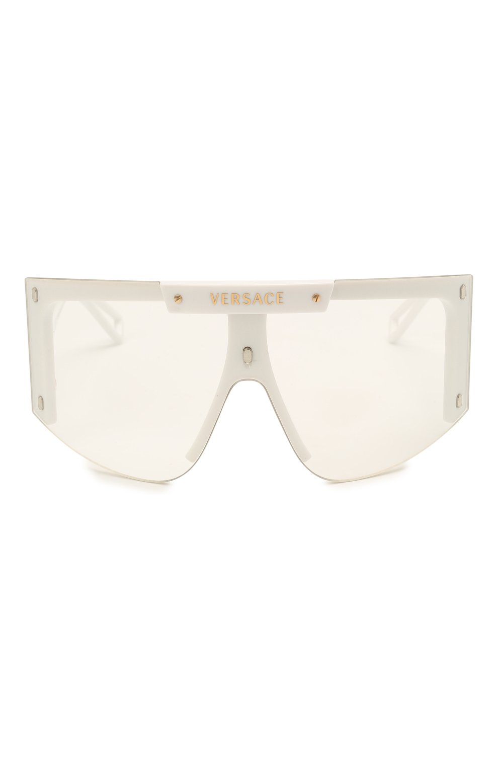 Женские солнцезащитные очки+2 клипона VERSACE белого цвета, арт. 4393-401/1W | Фото 3 (Тип очков: С/з; Очки форма: Маска, Прямоугольные; Оптика Гендер: оптика-женское)