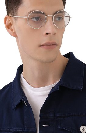Женские солнцезащитные очки OLIVER PEOPLES серебряного цвета, арт. 1197ST-52541W | Фото 3 (Тип очков: С/з; Очки форма: Круглые; Оптика Гендер: оптика-унисекс)