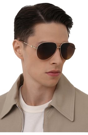 Мужские солнцезащитные очки MONCLER коричневого цвета, арт. ML 0201 32H 60 С/З ОЧКИ | Фото 2 (Тип очков: С/з; Кросс-КТ: С/з-мужское; Очки форма: Авиаторы; Оптика Гендер: оптика-мужское)
