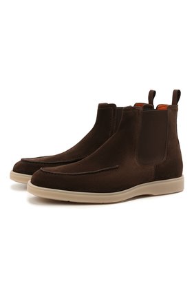Мужские замшевые челси SANTONI темно-коричневого цвета по цене 49950 руб., арт. MGDG17690TAAESVUT50 | Фото 1 Мужские замшевые челси SANTONI темно-коричневого цвета, арт. MGDG17690TAAESVUT50 | Фото 1