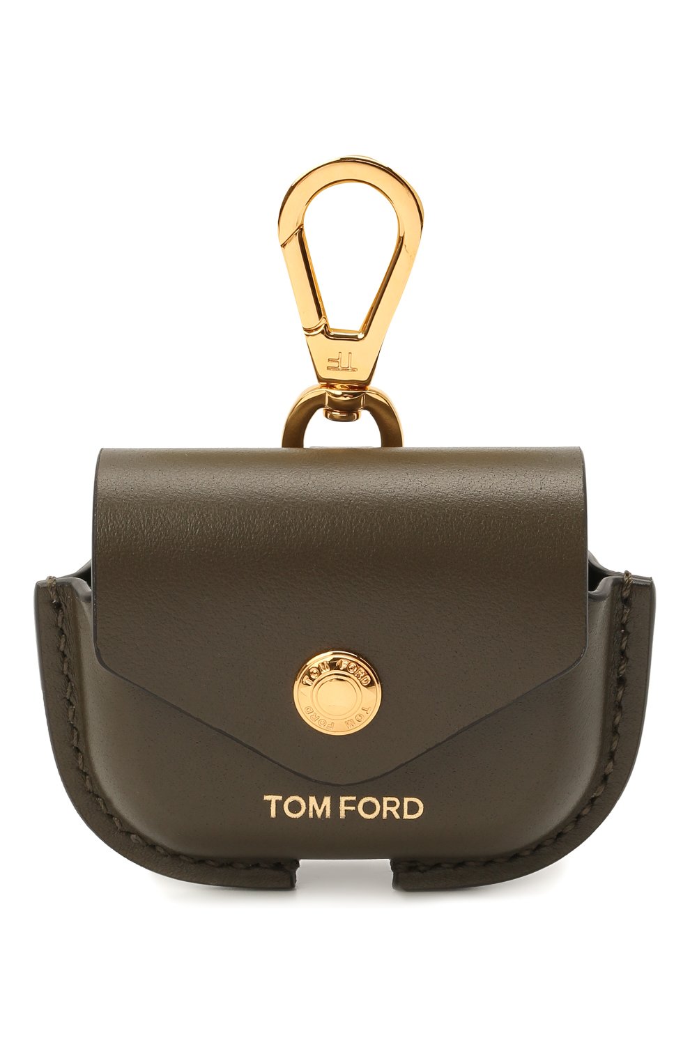 Кожаный чехол для airpods pro TOM FORD хаки цвета, арт. Y0304T-LCL121 | Фото 1 (Женское Кросс-КТ: Кожа AirPods)