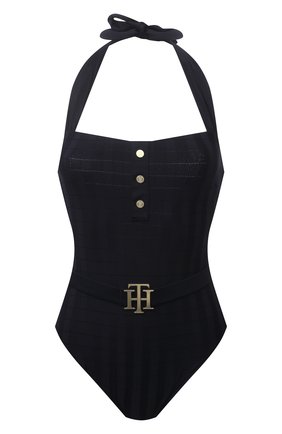 Женский слитный купальник TOMMY HILFIGER темно-синего цвета по цене 11990 руб., арт. UW0UW02931 | Фото 1 Женский слитный купальник TOMMY HILFIGER темно-синего цвета, арт. UW0UW02931 | Фото 1 (Материал внешний: Синтетический материал; Женское Кросс-КТ: Слитные купальники; Длина Ж (юбки, платья, шорты): Мини)