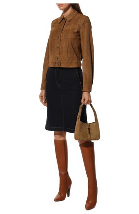 Женские кожаные сапоги 68 SAINT LAURENT коричневого цвета по цене 113000 руб., арт. 657922/2W700 | Фото 2 Женские кожаные сапоги 68 SAINT LAURENT коричневого цвета, арт. 657922/2W700 | Фото 2 (Подошва: Плоская; Материал внутренний: Натуральная кожа; Высота голенища: Средние; Каблук тип: Устойчивый; Каблук высота: Высокий)