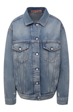 Женская джинсовая куртка ACNE STUDIOS голубого цвета по цене 44300 руб., арт. A90341 | Фото 1 Женская джинсовая куртка ACNE STUDIOS голубого цвета, арт. A90341 | Фото 1