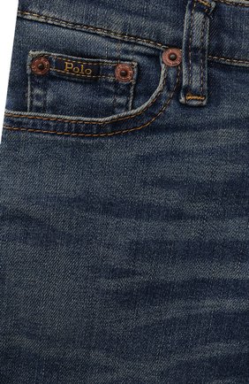 Детские джинсы POLO RALPH LAUREN синего цвета, арт. 321750426 | Фото 3 (Материал внешний: Хлопок; Детали: Потертости; Ростовка одежда: 18 мес | 86 см, 3 года | 98 см, 4 года | 104 см)