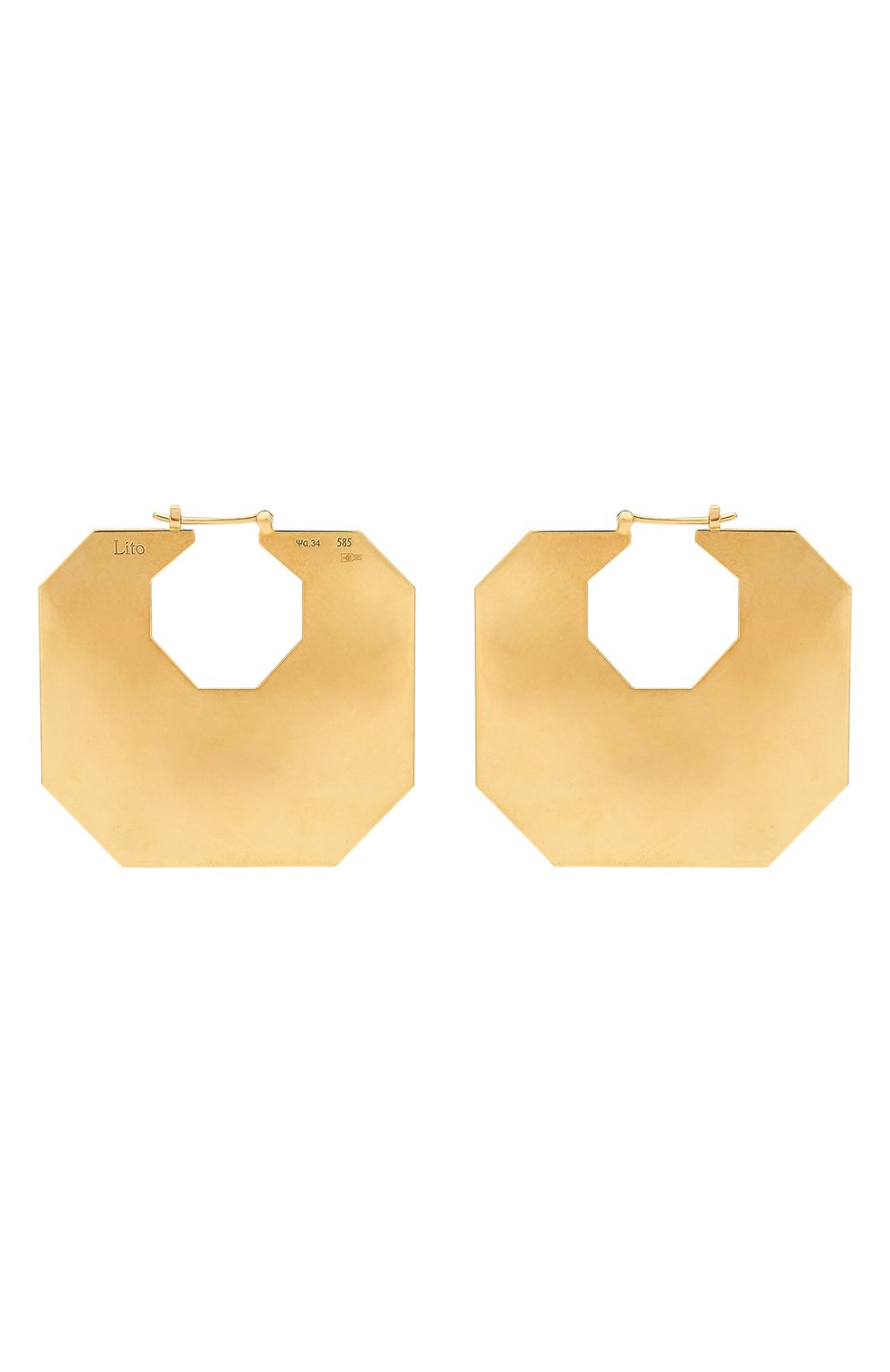Женские серьга LITO бесцветного цвета, арт. E-L-002 | Фото 1 (Материал сплава: Желтое золото; Драгоценные камни: Без драгоценных камней)