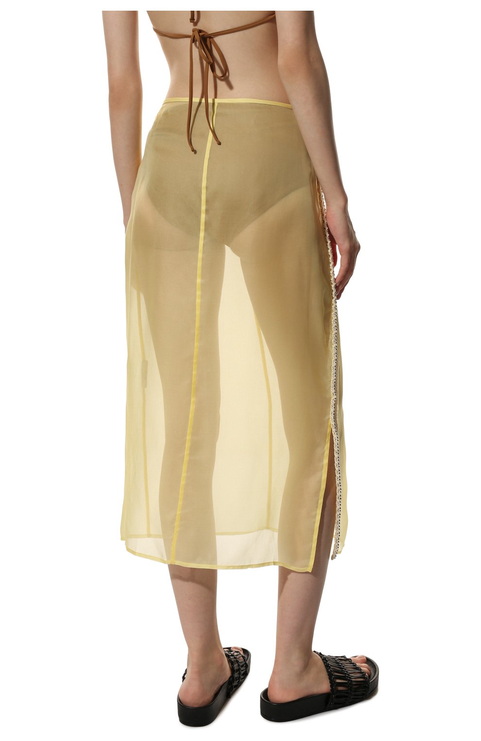 Женская шелковая юбка JIL SANDER желтого цвета, арт. JSWS356480-WS282500 | Фото 4 (Материал внешний: Шелк; Региональные ограничения белый список (Axapta Mercury): RU; Женское Кросс-КТ: Юбка-одежда; Длина Ж (юбки, платья, шорты): Миди; Стили: Романтичный)