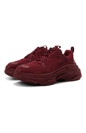 Женские текстильные кроссовки triple s BALENCIAGA бордового цвета по цене 92950 руб., арт. 524039/W2FW1 | Фото 1 Женские текстильные кроссовки triple s BALENCIAGA бордового цвета, арт. 524039/W2FW1 | Фото 1