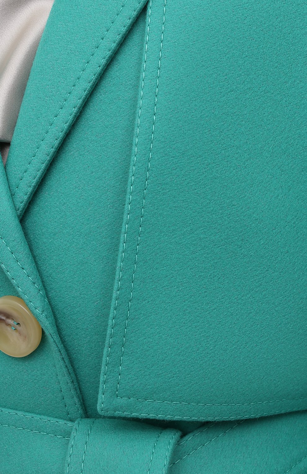 Женское шерстяное пальто JM STUDIO зеленого цвета, арт. JMSS2120 | Фото 5 (Материал внешний: Шерсть; Рукава: Длинные; Региональные ограничения белый список (Axapta Mercury): RU; Длина (верхняя одежда): Длинные; 1-2-бортные: Однобортные; Стили: Кэжуэл)