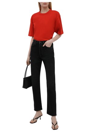 Женская хлопковая футболка HERON PRESTON FOR CALVIN KLEIN красного цвета, арт. K10K108252 | Фото 2 (Принт: Без принта; Рукава: Короткие; Длина (для топов): Стандартные; Материал внешний: Хлопок; Стили: Спорт-шик; Женское Кросс-КТ: Футболка-одежда)