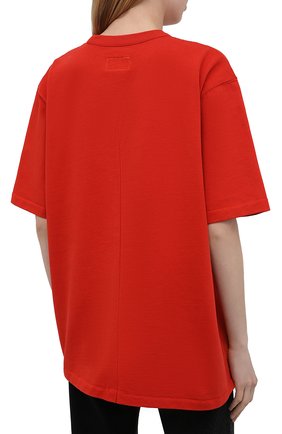 Женская хлопковая футболка HERON PRESTON FOR CALVIN KLEIN красного цвета, арт. K10K108252 | Фото 4 (Принт: Без принта; Рукава: Короткие; Длина (для топов): Стандартные; Материал внешний: Хлопок; Стили: Спорт-шик; Женское Кросс-КТ: Футболка-одежда)