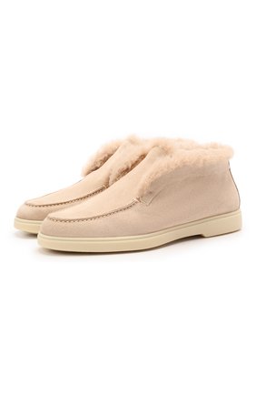 Женские замшевые ботинки SANTONI бежевого цвета по цене 47950 руб., арт. WUYA58457TISAYHFE50 | Фото 1 Женские замшевые ботинки SANTONI бежевого цвета, арт. WUYA58457TISAYHFE50 | Фото 1