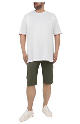Мужские хлопковые шорты PAUL&SHARK хаки цвета по цене 18450 руб., арт. 21414003/E7A | Фото 2 Мужские хлопковые шорты PAUL&SHARK хаки цвета, арт. 21414003/E7A | Фото 2