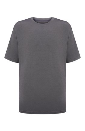 Мужская футболка из шелка и кашемира MARCO PESCAROLO темно-серого цвета, арт. JAMES/4365 | Фото 1 (Длина (для топов): Стандартные; Рукава: Короткие; Материал внешний: Шелк; Принт: Без принта; Big sizes: Big Sizes)
