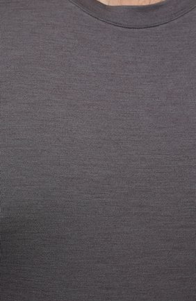 Мужская футболка из шелка и кашемира MARCO PESCAROLO темно-серого цвета, арт. JAMES/4365 | Фото 5 (Big sizes: Big Sizes; Материал внешний: Шелк; Принт: Без принта; Рукава: Короткие; Длина (для топов): Стандартные)