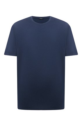 Мужская футболка из хлопка и кашемира KITON темно-синего цвета, арт. UMK0029/4XL-8XL | Фото 1 (Материал внешний: Хлопок; Рукава: Короткие; Принт: Без принта; Длина (для топов): Удлиненные; Региональные ограничения белый список (Axapta Mercury): RU)