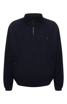 Мужской хлопковый бомбер POLO RALPH LAUREN темно-синего цвета по цене 31950 руб., арт. 711776849/PRL BS | Фото 1 Мужской хлопковый бомбер POLO RALPH LAUREN темно-синего цвета, арт. 711776849/PRL BS | Фото 1 (Кросс-КТ: Куртка; Материал подклада: Хлопок; Материал внешний: Хлопок; Принт: Без принта; Стили: Кэжуэл; Big sizes: Big Sizes; Рукава: Длинные; Длина (верхняя одежда): Короткие)