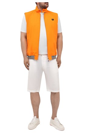 Мужской жилет PAUL&SHARK оранжевого цвета, арт. 21412016/IBM/3XL-6XL | Фото 2 (Материал внешний: Синтетический материал; Стили: Кэжуэл; Кросс-КТ: Куртка; Материал подклада: Синтетический материал; Длина (верхняя одежда): Короткие)