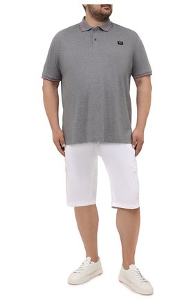 Мужское хлопковое поло PAUL&SHARK серого цвета по цене 17550 руб., арт. 21411229/C00/3XL-6XL | Фото 2 Мужское хлопковое поло PAUL&SHARK серого цвета, арт. 21411229/C00/3XL-6XL | Фото 2