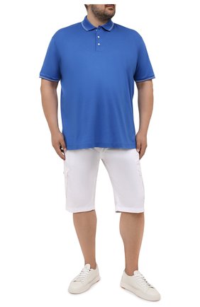 Мужское хлопковое поло PAUL&SHARK синего цвета по цене 24000 руб., арт. 21411331/FEN/3XL-6XL | Фото 2 Мужское хлопковое поло PAUL&SHARK синего цвета, арт. 21411331/FEN/3XL-6XL | Фото 2