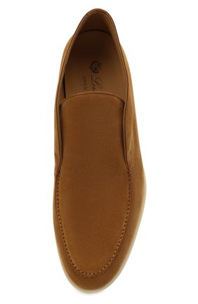 Мужские замшевые ботинки open walk LORO PIANA коричневого цвета, арт. FAB4368 | Фото 6 (Материал внешний: Кожа, Замша; Мужское Кросс-КТ: Ботинки-обувь; Материал внутренний: Натуральная кожа; Материал утеплителя: Без утеплителя; Подошва: Плоская)