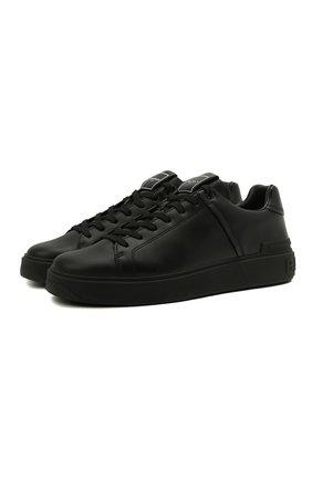 Мужские кожаные кеды b-court BALMAIN черного цвета по цене 49250 руб., арт. WM1VI244/LSMM | Фото 1 Мужские кожаные кеды b-court BALMAIN черного цвета, арт. WM1VI244/LSMM | Фото 1