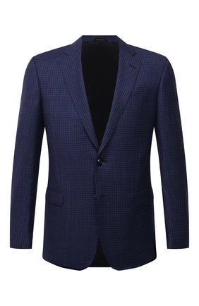 Мужской пиджак из шерсти и кашемира GIORGIO ARMANI синего цвета по цене 189500 руб., арт. 8WGGG00K/T02W8 | Фото 1 Мужской пиджак из шерсти и кашемира GIORGIO ARMANI синего цвета, арт. 8WGGG00K/T02W8 | Фото 1