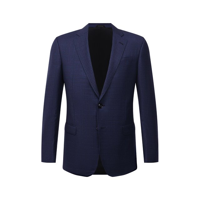 Пиджак из шерсти и кашемира Giorgio Armani синего цвета