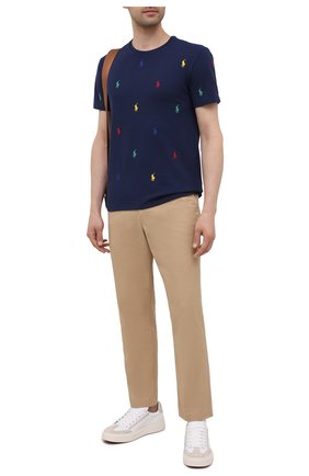 Мужская хлопковая футболка POLO RALPH LAUREN темно-синего цвета по цене 9950 руб., арт. 710842916 | Фото 2 Мужская хлопковая футболка POLO RALPH LAUREN темно-синего цвета, арт. 710842916 | Фото 2