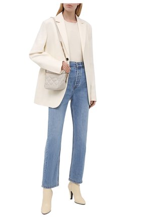 Женские кожаные ботильоны 68 SAINT LAURENT кремвого цвета по цене 86800 руб., арт. 658151/2W700 | Фото 2 Женские кожаные ботильоны 68 SAINT LAURENT кремвого цвета, арт. 658151/2W700 | Фото 2 (Материал внутренний: Натуральная кожа; Каблук тип: Устойчивый; Каблук высота: Средний, Высокий; Подошва: Плоская)