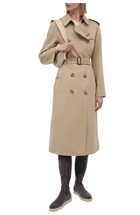 Женские замшевые сапоги SANTONI темно-серого цвета по цене 69150 руб., арт. WSYA59510TISNKHYG80 | Фото 2 Женские замшевые сапоги SANTONI темно-серого цвета, арт. WSYA59510TISNKHYG80 | Фото 2