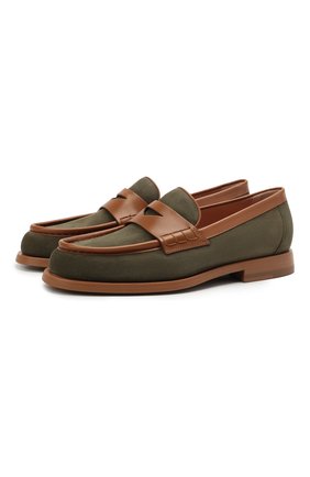 Женские замшевые лоферы SANTONI хаки цвета по цене 54800 руб., арт. WUQC59462BALNIGCV70 | Фото 1 Женские замшевые лоферы SANTONI хаки цвета, арт. WUQC59462BALNIGCV70 | Фото 1