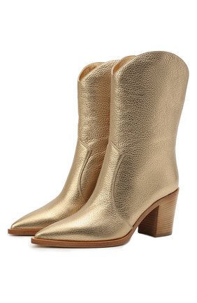 Женские кожаные ботильоны denver GIANVITO ROSSI золотого цвета по цене 139500 руб., арт. G73546.70CU0.BXSMEK0 | Фото 1 Женские кожаные ботильоны denver GIANVITO ROSSI золотого цвета, арт. G73546.70CU0.BXSMEK0 | Фото 1 (Подошва: Плоская; Материал внутренний: Натуральная кожа; Каблук тип: Устойчивый; Каблук высота: Высокий; Материал внешний: Кожа; Материал утеплителя: Без утеплителя; Длина стельки: 24, 28,5, 25,2, 24,8, 24,4, 26,6, 29,2)