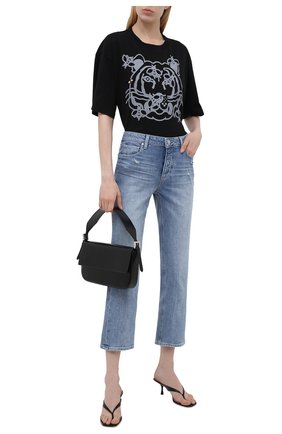 Женская хлопковая футболка KENZO черного цвета по цене 15150 руб., арт. FB52TS9104SA | Фото 2 Женская хлопковая футболка KENZO черного цвета, арт. FB52TS9104SA | Фото 2
