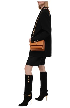 Женские замшевые сапоги bottes robin BALMAIN черного цвета по цене 124000 руб., арт. WN1TA567/LCTA | Фото 2 Женские замшевые сапоги bottes robin BALMAIN черного цвета, арт. WN1TA567/LCTA | Фото 2 (Высота голенища: Средние; Подошва: Плоская; Материал внутренний: Натуральная кожа; Каблук высота: Высокий; Материал внешний: Замша; Каблук тип: Шпилька)
