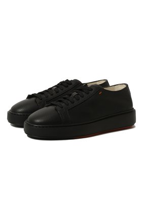Женские кожаные кеды SANTONI черного цвета по цене 35300 руб., арт. WBCD60919NEACMEYN01 | Фото 1 Женские кожаные кеды SANTONI черного цвета, арт. WBCD60919NEACMEYN01 | Фото 1